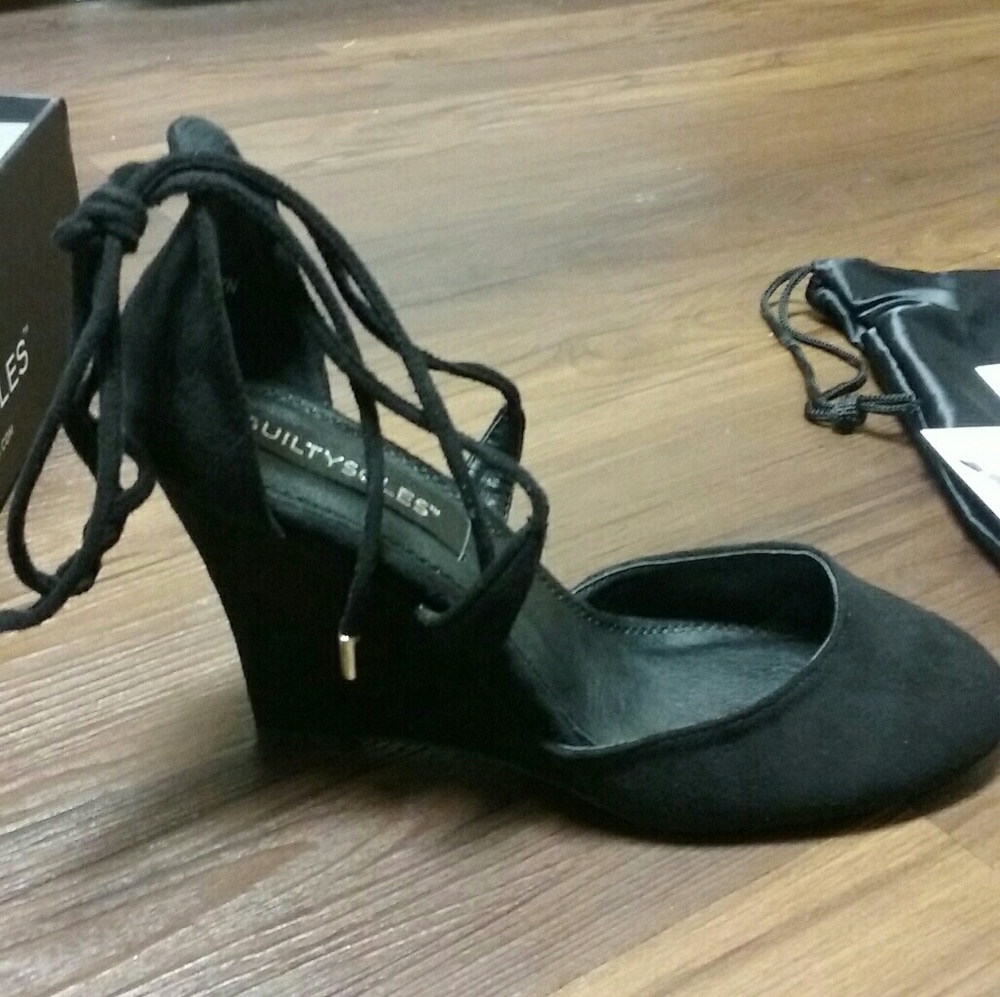 NWT Suede Lace Up Wedges