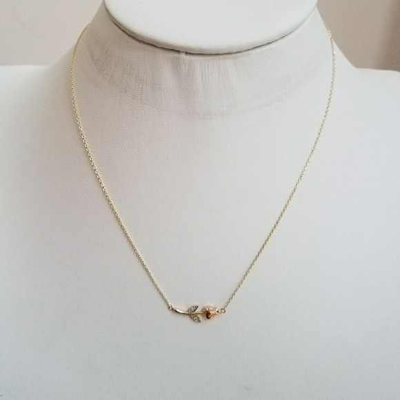14k Solid Yellow and Rose Gold NECKLACE - Picture 3 of 4
