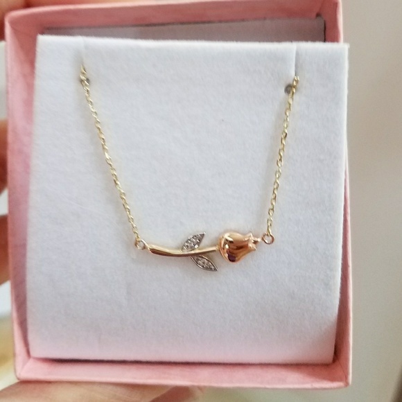 14k Solid Yellow and Rose Gold NECKLACE - Picture 4 of 4