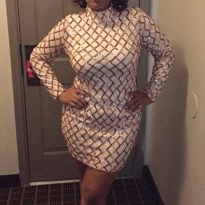 Sequin diamond patterned dress