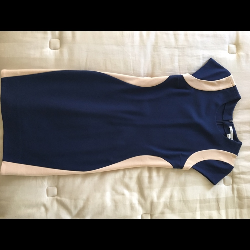 Diane Von Furstenberg Dark Blue and Tan Dress