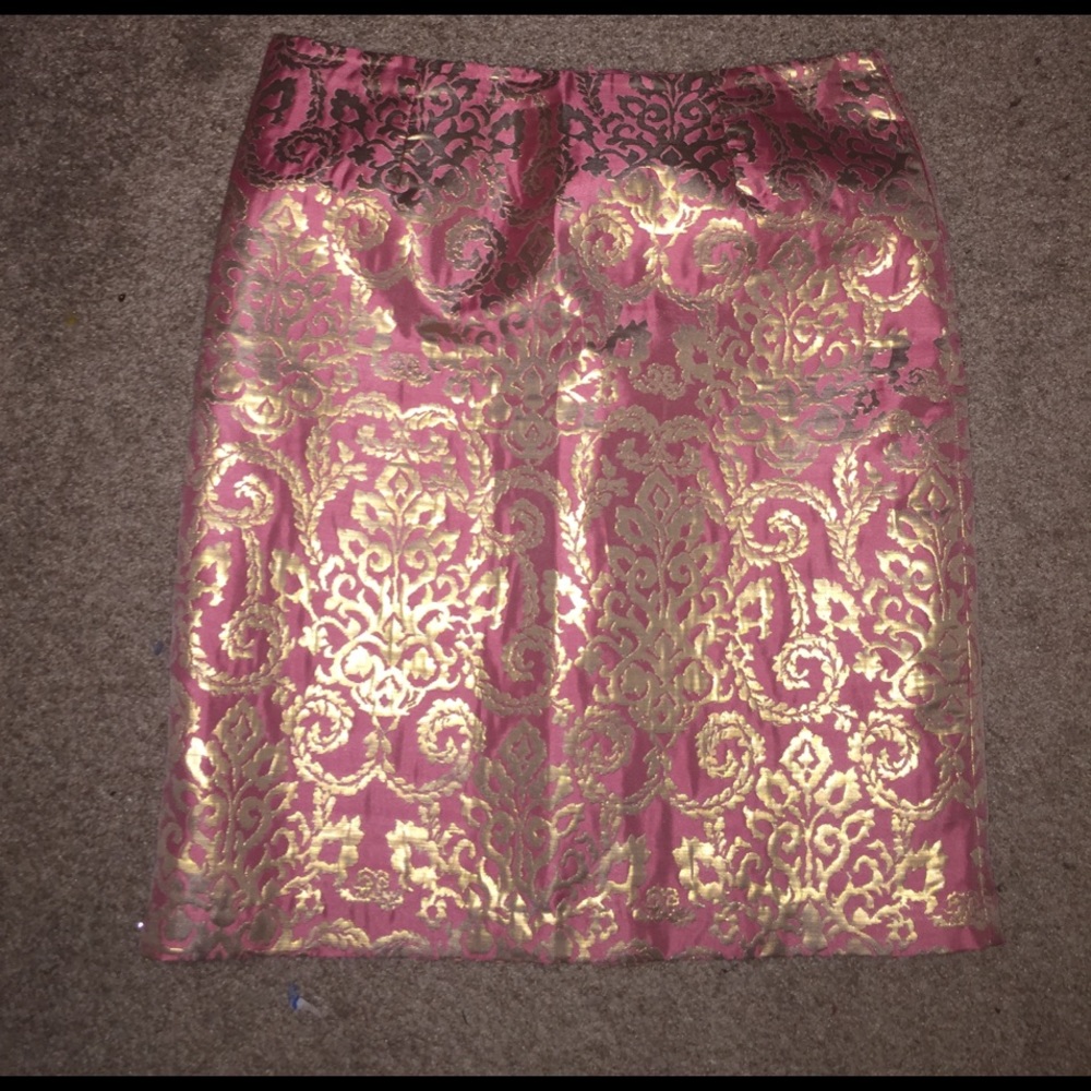 Pink and gold metallic skirt