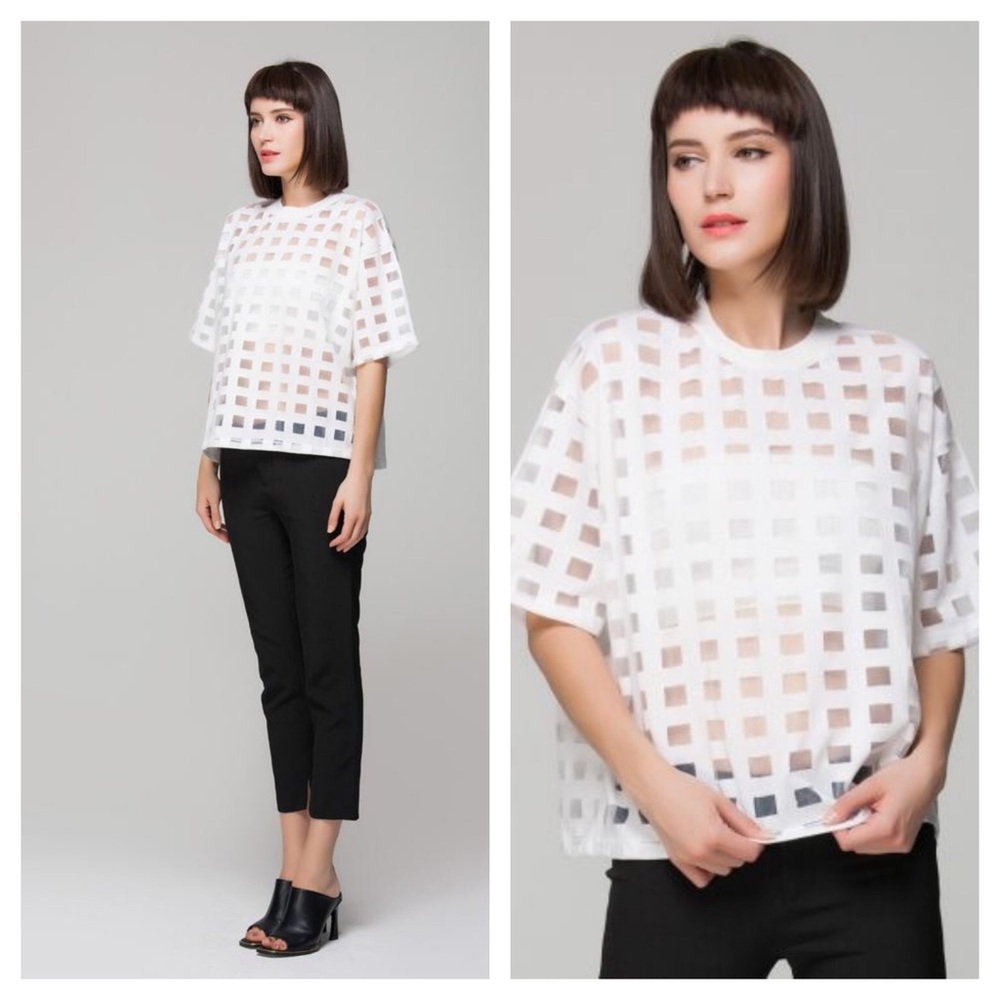 Cut Out Grid T-Shirt