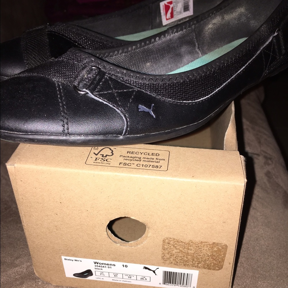 Puma black ballet flats