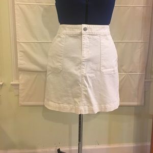 Loft White Denim Skirt