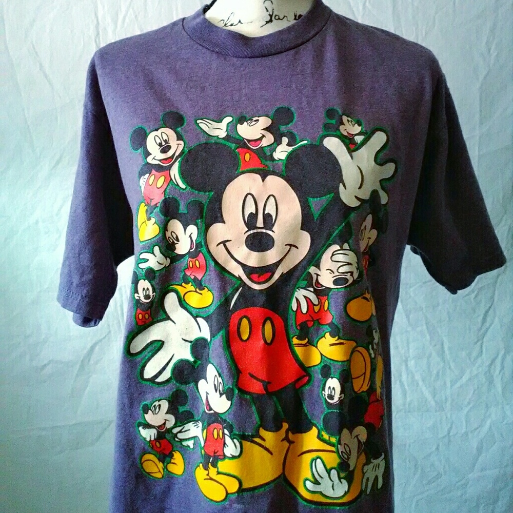Vintage Mickey Mouse Purple Short Sleeve Tee L