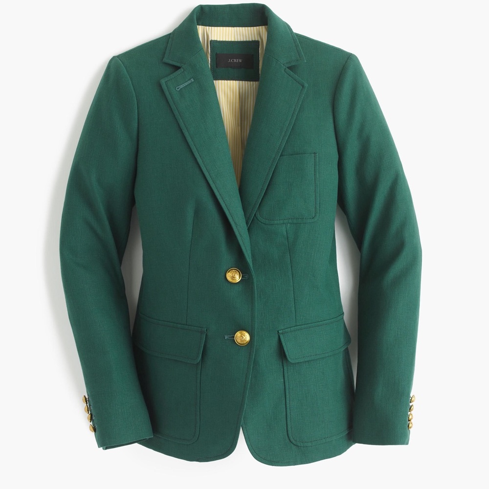 Petite Rhodes Blazer • Linen • Dark Forest