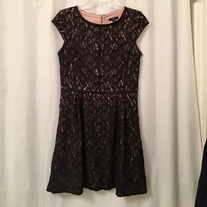R&K black lace dress with cap sleeves. Size 10