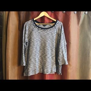 Lands End Lightweight Jewel Embellished Sweater