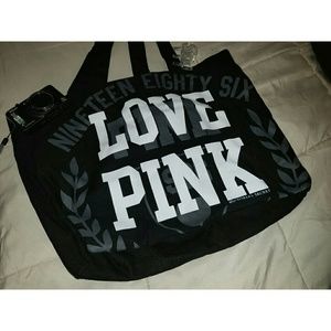 V.S PINK-  black canvas bag