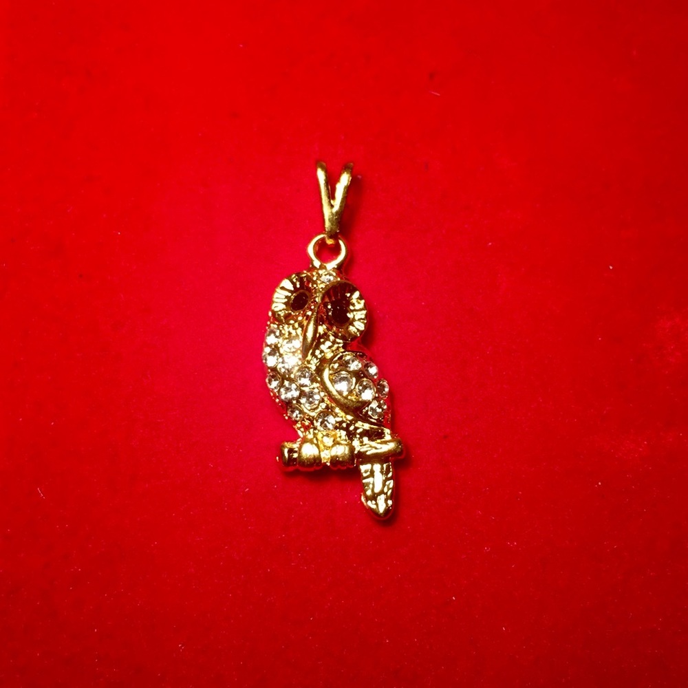 18kt Gold Plated Crystal Owl Pendant