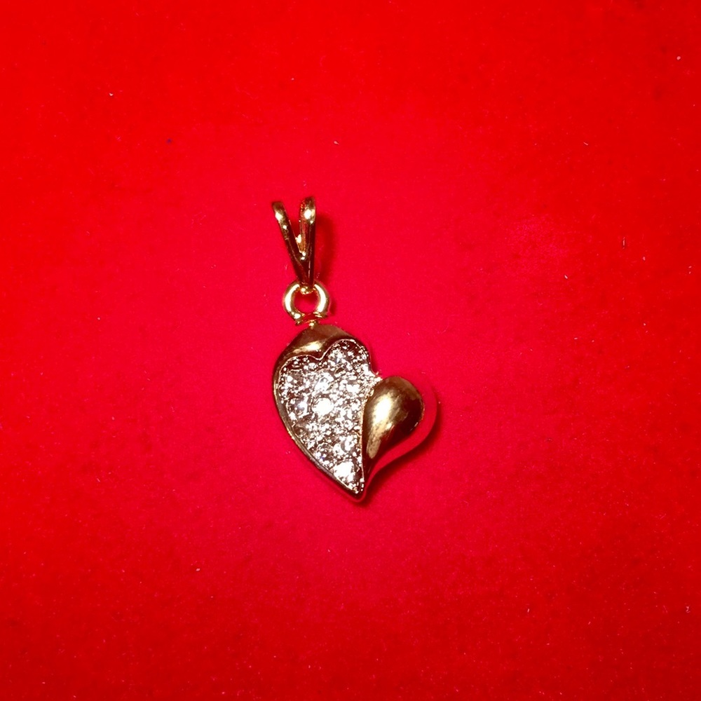 18kt Gold Plated Crystal Heart Pendant