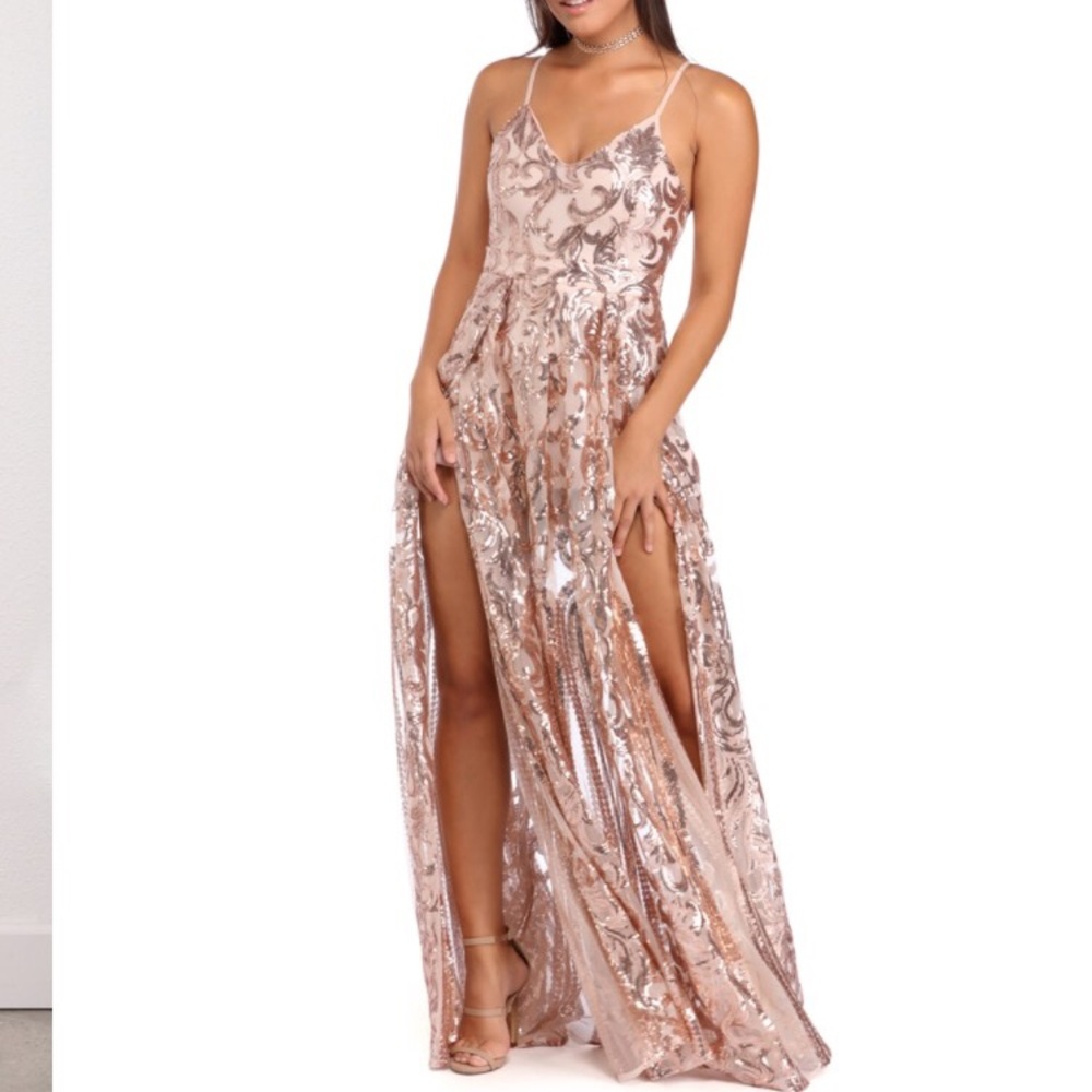 Rose gold prom dress