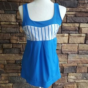 Lululemon Blue White Striped Tank Top