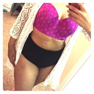 Printed swim suit bikini top