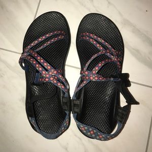 Barley worn Chacos.