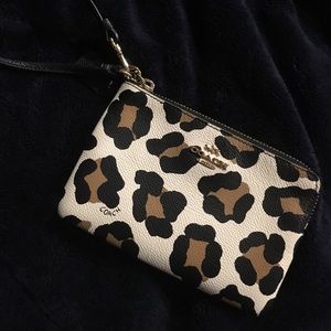 Animal print coach wristlet