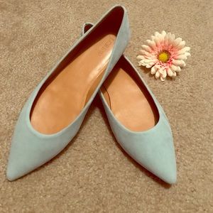 J. Crew pointy toe flats in sky blue