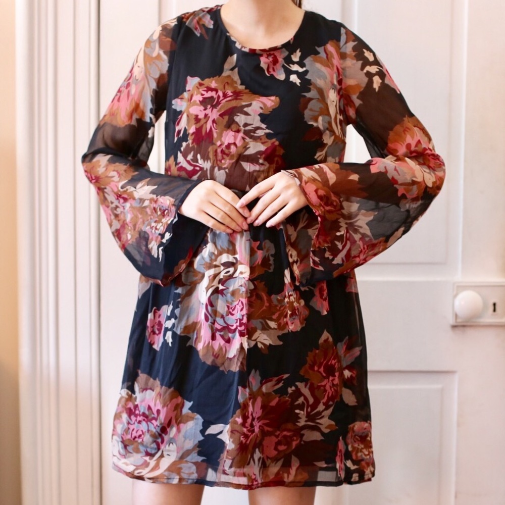 UO Floral Bell Sleeve Dress