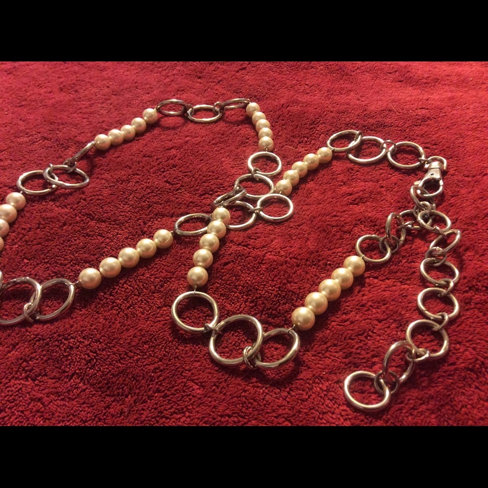 Pearl beads, chain belt