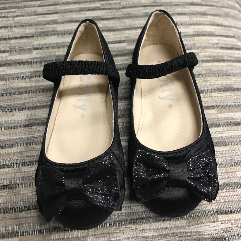 Black satin elastic Mary Jane