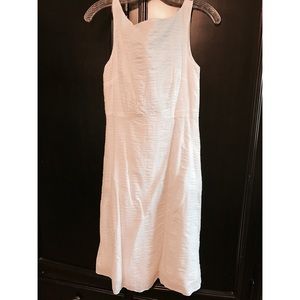 JCrew White Dress, princess seams, midi