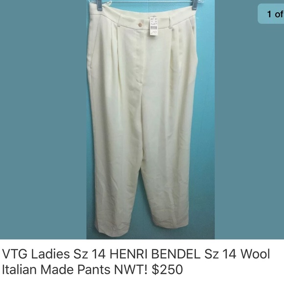 VTG Henri Bendel NY womens 14 wool dress pants - Picture 1 of 4