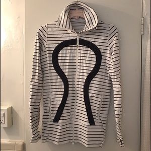 Lululemon navy and white striped jacket