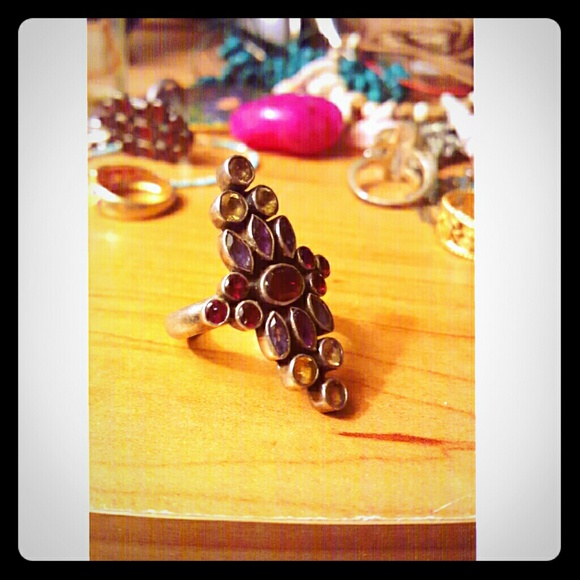 Rare and gorgeous gemstone ring in silver - Picture 2 of 2