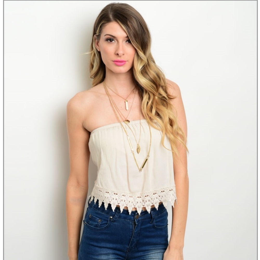 Cream Crochet Top