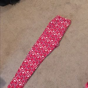 LulaRoe valentines leggings OS nwot
