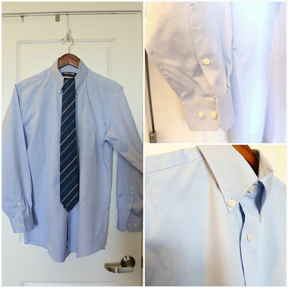 Solid Blue Dress Shirt - Picture 4 of 5