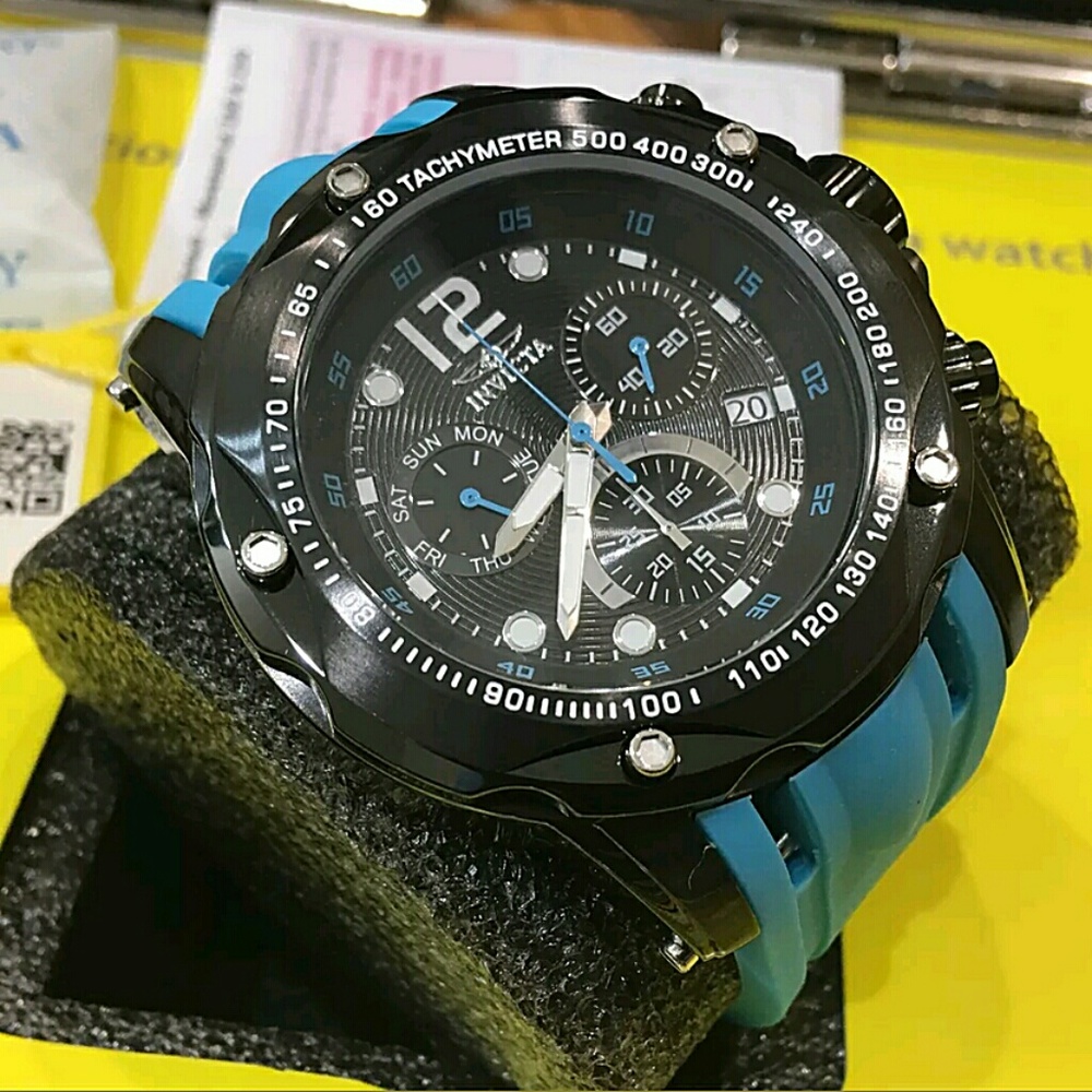 NWT Invicta Chronograph Speed blue and black watch - Picture 2 of 5