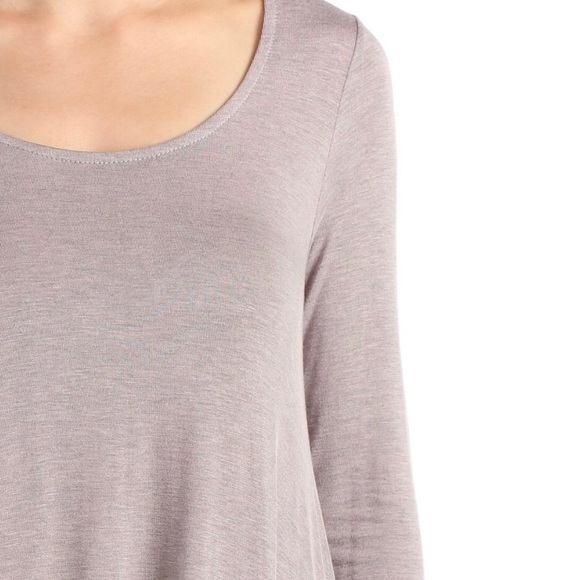 High Low Long Sleeve Dusty Lilac Drapey Tunic M - Picture 3 of 3