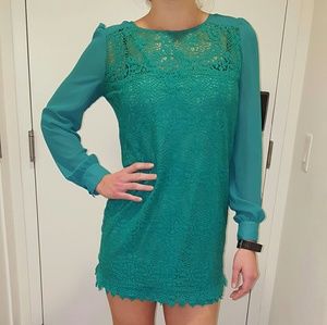 Long sleeve lace mini dress