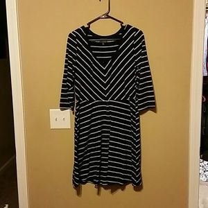 Navy/white striped dress