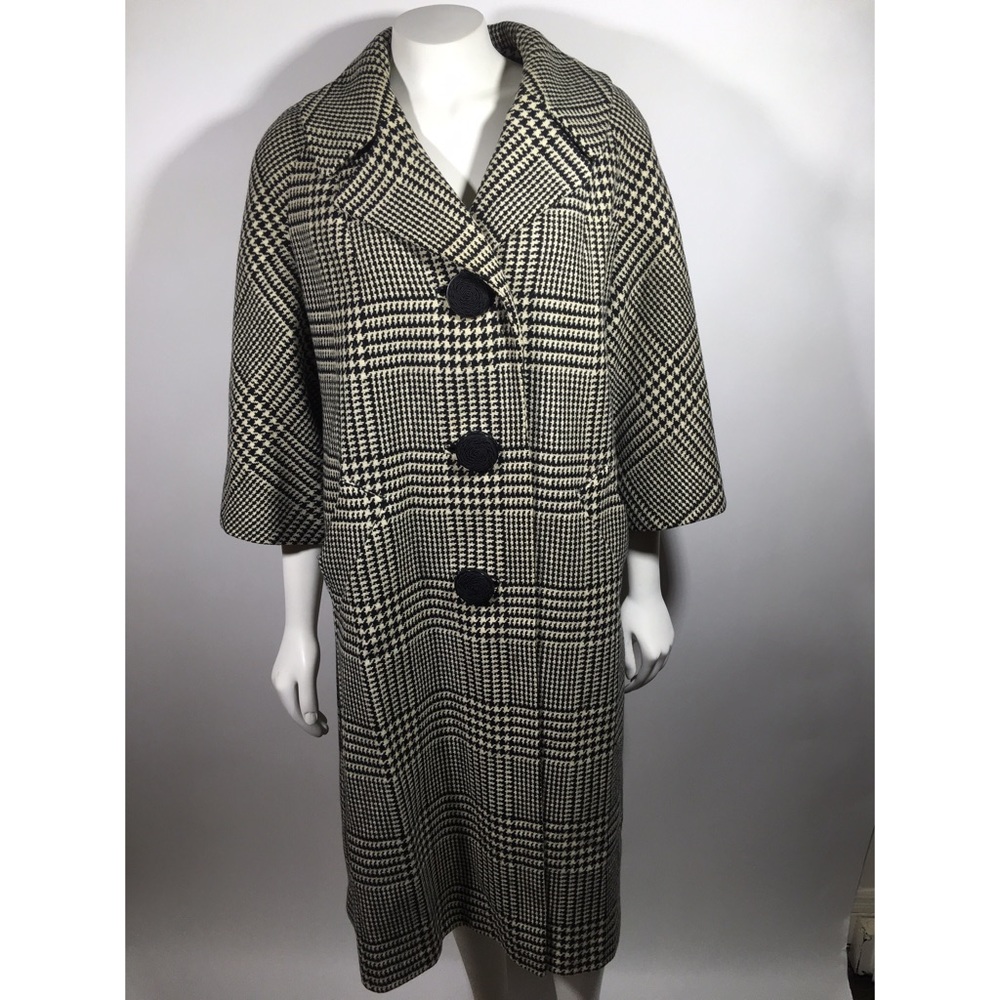 Vintage houndstooth wool coat