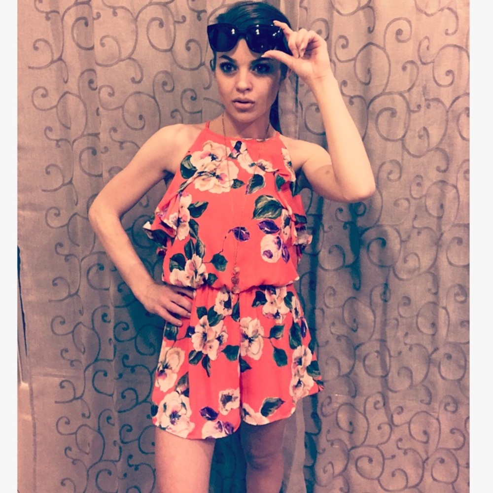 Floral halter romper