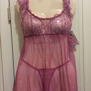 NWT Pink Baby Doll with thong