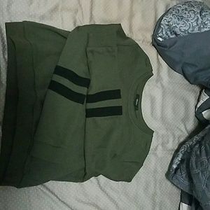 Cropped Varsity Stripped Sweater