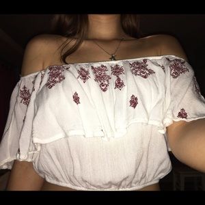 Off the shoulder crop top