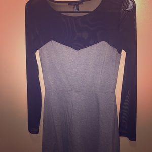 Black see-through gray dress