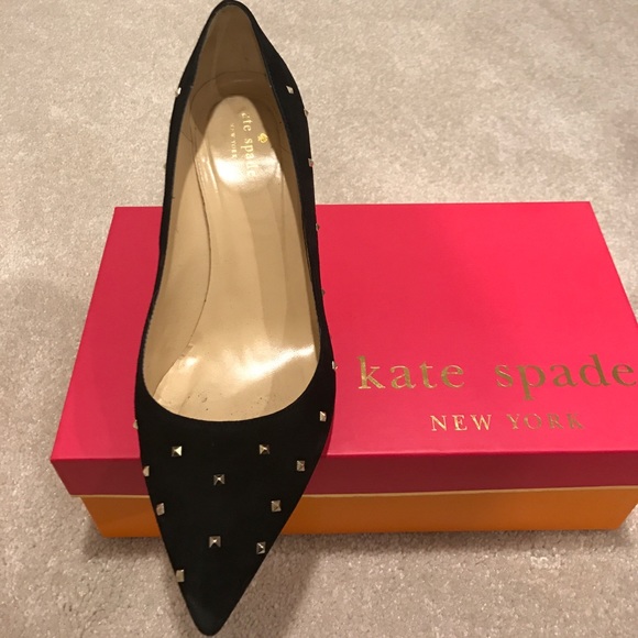 Black suede studded heel (3in) - Picture 2 of 4