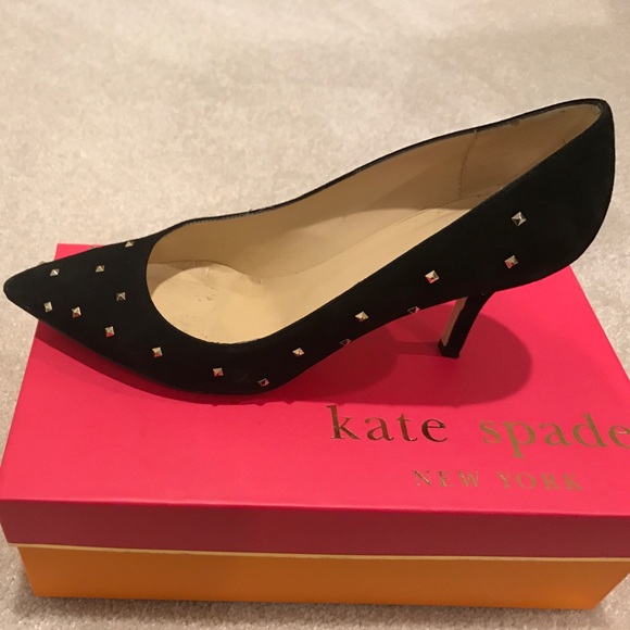 Black suede studded heel (3in) - Picture 3 of 4