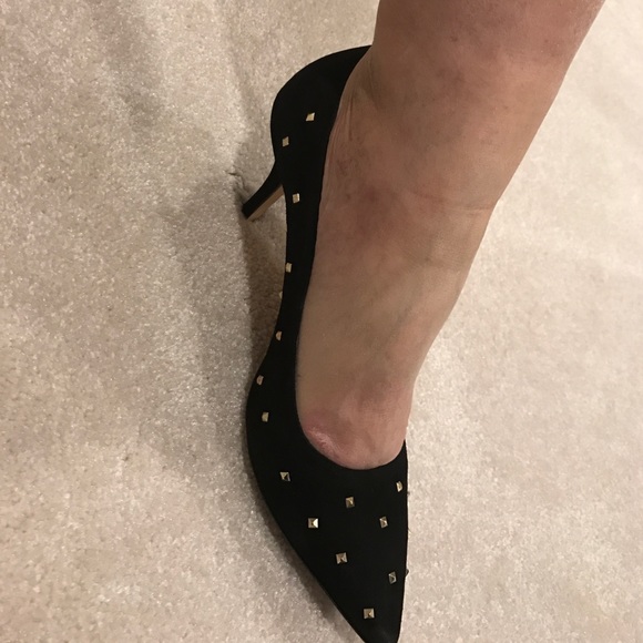 Black suede studded heel (3in) - Picture 4 of 4