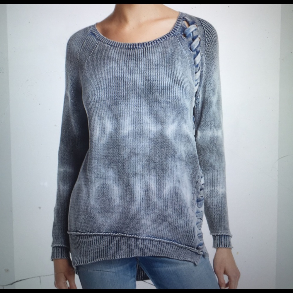 NWT generation love Cameron laceup sweater indigo