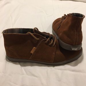 Brown suede mid-rise sneakers