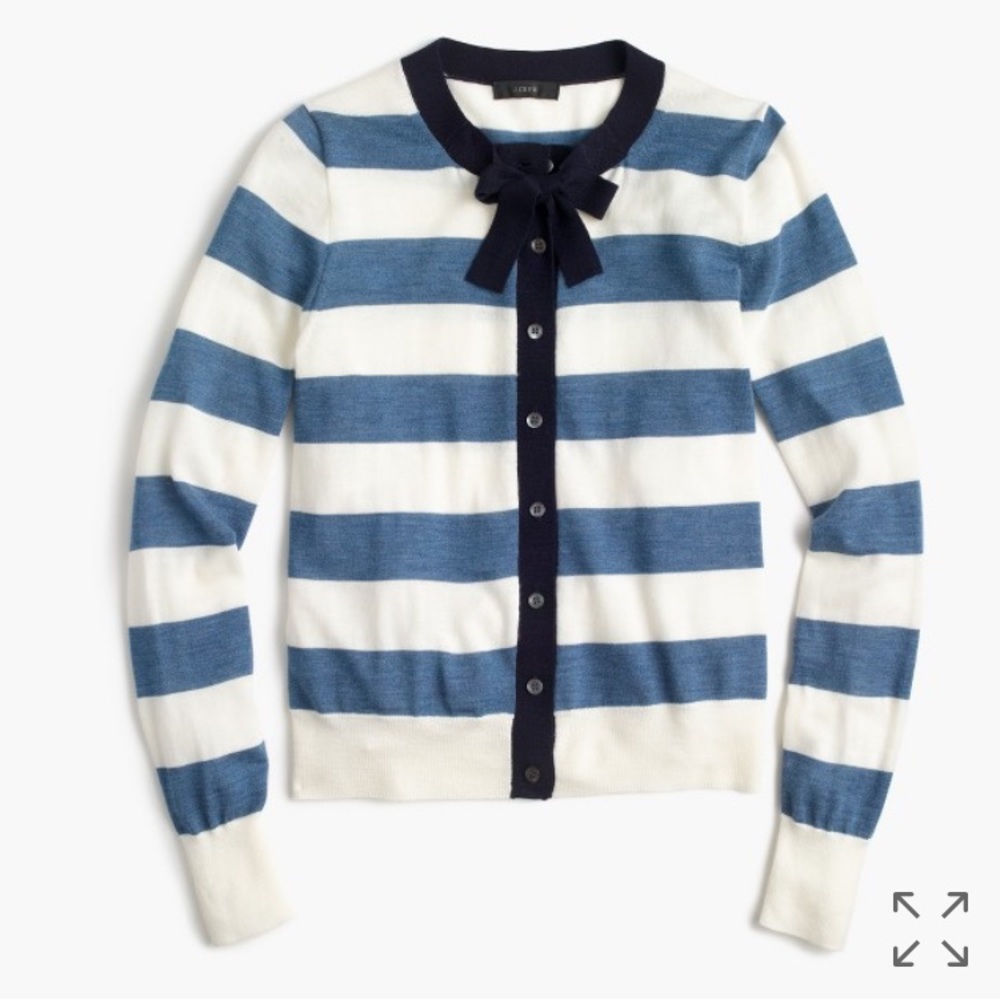ISO J Crew Jackie Tie Cardigan Sweater Stripes XS