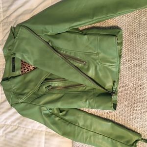 Womens Green Leather Jacket
