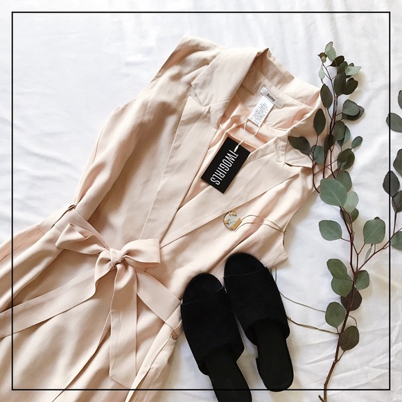 🌿Light Blush Pink Sleeveless Trench🌿 - Picture 2 of 8